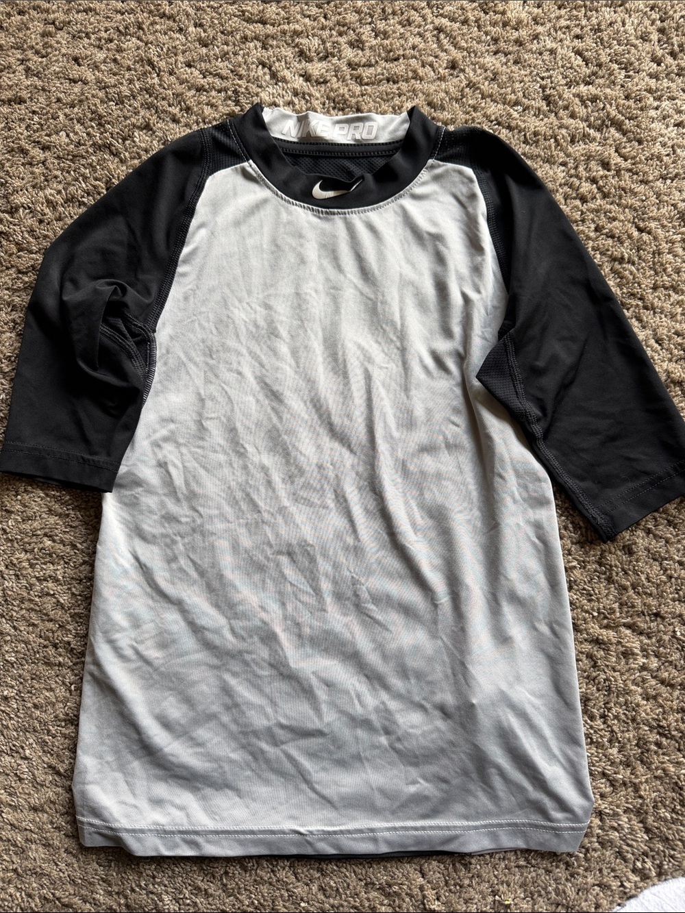 Nike Black & Gray Raglan Kids Baseball Undershirt